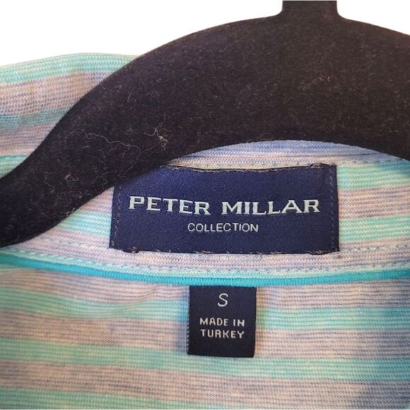 Peter Millar Collection Men's Blue And Grey Cotton Golf Polo Size S - Picture 3 of 6
